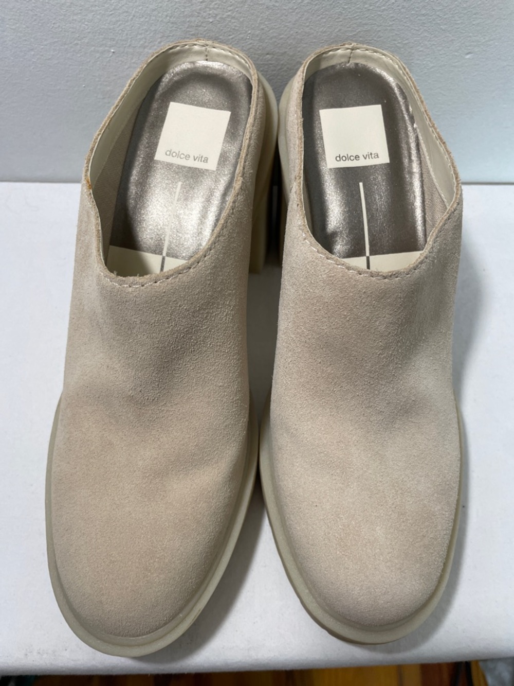 Dolce Vita Carry Women's Clogs Mules Platform Suede Lug Sole In Sand 8 - Picture 4 of 13
